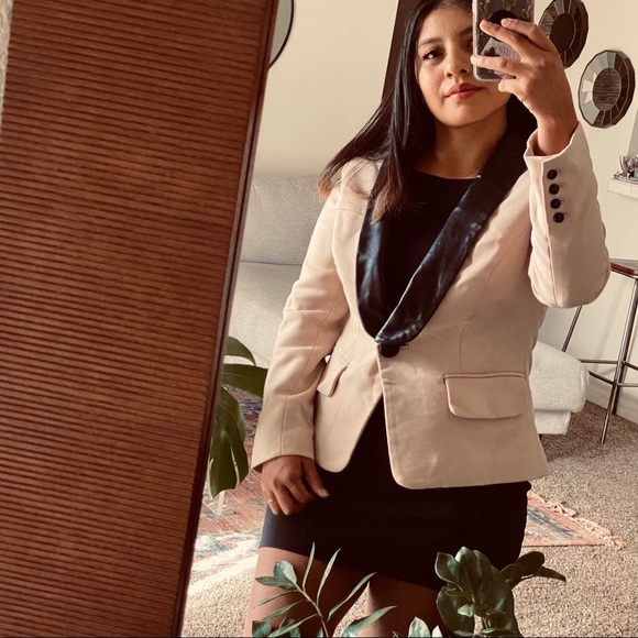 Milly New York Blazer with black leather trim Sz 6 - Picture 6 of 6